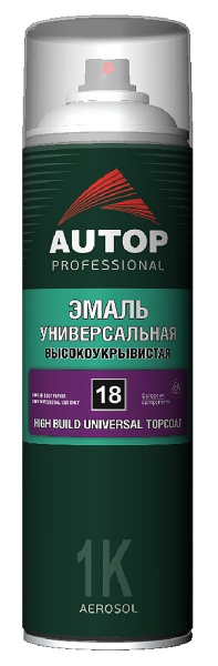 АВТОП PROFESSIONAL /  Эмаль акриловая универсальная высокоукрывистая (№18), чер.глянц. 650ml. (6шт)